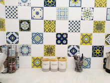 Load image into Gallery viewer, Mosaic Tile Stickers, Pack Of 16, All Sizes, Waterproof, Azulejo Transfers For Kitchen / Bathroom Tiles GT04 - Bolsover Designs