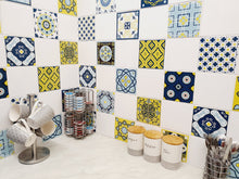 Load image into Gallery viewer, Mosaic Tile Stickers, Pack Of 16, All Sizes, Waterproof, Azulejo Transfers For Kitchen / Bathroom Tiles GT04 - Bolsover Designs