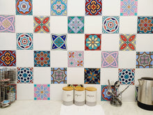 Load image into Gallery viewer, Mosaic Tile Stickers, Pack Of 16, All Sizes, Waterproof, Azulejo Transfers For Kitchen / Bathroom Tiles GT14 - Bolsover Designs