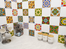 Load image into Gallery viewer, Mosaic Tile Stickers, Pack Of 16, All Sizes, Waterproof, Azulejo Transfers For Kitchen / Bathroom Tiles GT16 - Bolsover Designs