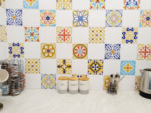 Load image into Gallery viewer, Mosaic Tile Stickers, Pack Of 16, All Sizes, Waterproof, Azulejo Transfers For Kitchen / Bathroom Tiles GT22 - Bolsover Designs