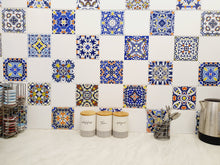 Load image into Gallery viewer, Pack Of 24 Coloured Pattern Mosaic Waterproof Tile Stickers, Transfers, All Sizes, Kitchen or Bathroom Tiles GT30 - Bolsover Designs