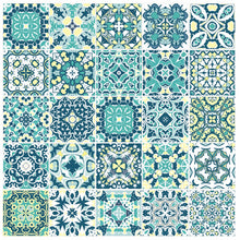 Load image into Gallery viewer, Pack Of 24 Coloured Pattern Mosaic Waterproof Tile Stickers, Transfers For All Sizes, Kitchen or Bathroom Tiles GT31 - Bolsover Designs