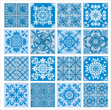 Load image into Gallery viewer, Mosaic Tile Stickers, Pack Of 16, All Sizes, Waterproof, Azulejo Transfers For Kitchen / Bathroom Tiles GT43 - Bolsover Designs