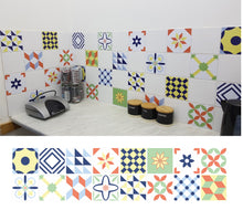 Load image into Gallery viewer, Mosaic Tile Stickers, Pack Of 16, All Sizes, Waterproof, Azulejo Transfers For Kitchen / Bathroom Tiles GT71 - Bolsover Designs