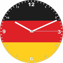Load image into Gallery viewer, Flag Clock - Beginning With A - G, Flag Of Your Chosen Country On A Quartz Clock, Stand or Wall Mounted, 200mm