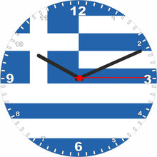 Load image into Gallery viewer, Flag Clock - Beginning With A - G, Flag Of Your Chosen Country On A Quartz Clock, Stand or Wall Mounted, 200mm