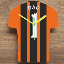 Load image into Gallery viewer, Number 1 DAD Quartz Clock In Shape of Football Shirts In Your Favourite Team Colours