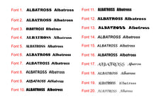 Load image into Gallery viewer, Boat Names, Registration Validation Decals, 1 Pair, 3 Lengths Choices, Choose Your Colour and Font - Bolsover Designs