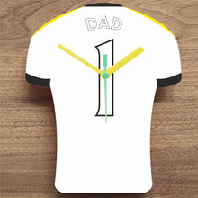Load image into Gallery viewer, Number 1 DAD Quartz Clock In Shape of Football Shirts In Your Favourite Team Colours