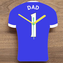 Load image into Gallery viewer, Number 1 DAD Quartz Clock In Shape of Football Shirts In Your Favourite Team Colours