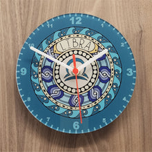 Load image into Gallery viewer, Signs Of The Zodiac Quartz Clock, All 12 Starsigns Available, 2 Different Sizes, Perfect for Astrology Fan, Battery Included