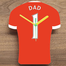 Load image into Gallery viewer, Number 1 DAD Quartz Clock In Shape of Football Shirts In Your Favourite Team Colours