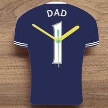 Load image into Gallery viewer, Number 1 DAD Quartz Clock In Shape of Football Shirts In Your Favourite Team Colours