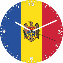 Load image into Gallery viewer, Flag Clock - Beginning With H - Q, Flag Of Your Chosen Country On A Quartz Clock, Stand or Wall Mounted, 200mm