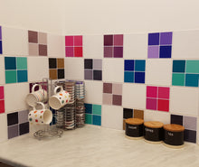 Load image into Gallery viewer, Mosaic Tile Stickers, Waterproof Transfers, Pack Of 16 for 100mm - 150mm - 200mm / 4 - 6 - 8 Inch square Kitchen Bathroom Tiles ML03 - Bolsover Designs