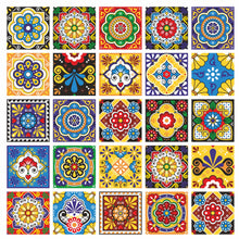 Load image into Gallery viewer, Mosaic Tile Stickers, Pack Of 24, All Sizes, Waterproof, Azulejo Transfers For Kitchen / Bathroom Tiles N02