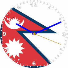 Load image into Gallery viewer, Flag Clock - Beginning With H - Q, Flag Of Your Chosen Country On A Quartz Clock, Stand or Wall Mounted, 200mm
