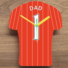 Load image into Gallery viewer, Number 1 DAD Quartz Clock In Shape of Football Shirts In Your Favourite Team Colours