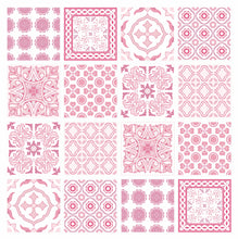 Load image into Gallery viewer, Mosaic Tile Stickers, Pack Of 16, All Sizes, Pink, Waterproof, Transfers For Kitchen / Bathroom Tiles P03 - Bolsover Designs