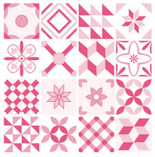 Load image into Gallery viewer, Mosaic Tile Stickers, Pink, Pack Of 16, All Sizes, Waterproof Azulejo Transfers For Kitchen / Bathroom Tiles P05 - Bolsover Designs