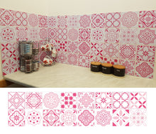 Load image into Gallery viewer, Mosaic Tile Stickers, Pink, Pack Of 16, All Sizes, Waterproof Azulejo Transfers For Kitchen / Bathroom Tiles P01 - Bolsover Designs