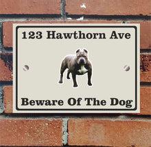 Load image into Gallery viewer, Beware of The Dog, Doberman German Shepherd Pitbull Rottweiler, Address Sign For House Home or Business, Door Number Road Name Plaque, in A5 or A4 Size - Bolsover Designs