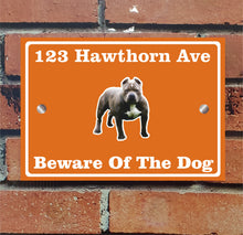Load image into Gallery viewer, Beware of The Dog, Doberman German Shepherd Pitbull Rottweiler, Address Sign For House Home or Business, Door Number Road Name Plaque, in A5 or A4 Size - Bolsover Designs