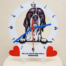 Load image into Gallery viewer, Dog Breed Clocks, Your favourite Peeking Dog On A Quartz Clock, Stand or Wall Mounted, 200mm