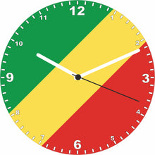 Load image into Gallery viewer, Flag Clock - Beginning With R - Z, Flag Of Your Chosen Country On A Quartz Clock, Stand or Wall Mounted, 200mm
