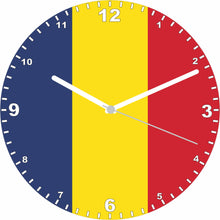 Load image into Gallery viewer, Flag Clock - Beginning With R - Z, Flag Of Your Chosen Country On A Quartz Clock, Stand or Wall Mounted, 200mm