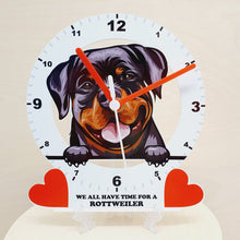 Load image into Gallery viewer, Dog Breed Clocks, Your favourite Peeking Dog On A Quartz Clock, Stand or Wall Mounted, 200mm