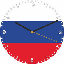 Load image into Gallery viewer, Flag Clock - Beginning With R - Z, Flag Of Your Chosen Country On A Quartz Clock, Stand or Wall Mounted, 200mm