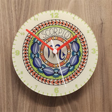 Load image into Gallery viewer, Signs Of The Zodiac Quartz Clock, All 12 Starsigns Available, 2 Different Sizes, Perfect for Astrology Fan, Battery Included