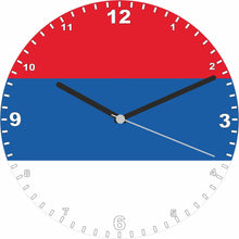 Load image into Gallery viewer, Flag Clock - Beginning With R - Z, Flag Of Your Chosen Country On A Quartz Clock, Stand or Wall Mounted, 200mm
