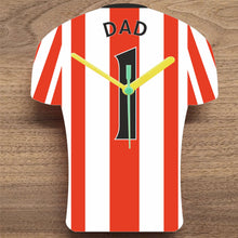 Load image into Gallery viewer, Number 1 DAD Quartz Clock In Shape of Football Shirts In Your Favourite Team Colours