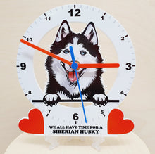 Load image into Gallery viewer, Dog Breed Clocks, Your favourite Peeking Dog On A Quartz Clock, Stand or Wall Mounted, 200mm
