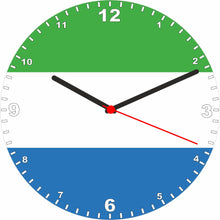 Load image into Gallery viewer, Flag Clock - Beginning With R - Z, Flag Of Your Chosen Country On A Quartz Clock, Stand or Wall Mounted, 200mm