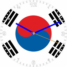 Load image into Gallery viewer, Flag Clock - Beginning With R - Z, Flag Of Your Chosen Country On A Quartz Clock, Stand or Wall Mounted, 200mm