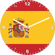 Load image into Gallery viewer, Flag Clock - Beginning With R - Z, Flag Of Your Chosen Country On A Quartz Clock, Stand or Wall Mounted, 200mm