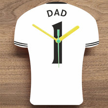 Load image into Gallery viewer, Number 1 DAD Quartz Clock In Shape of Football Shirts In Your Favourite Team Colours