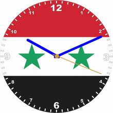 Load image into Gallery viewer, Flag Clock - Beginning With R - Z, Flag Of Your Chosen Country On A Quartz Clock, Stand or Wall Mounted, 200mm