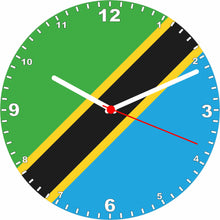 Load image into Gallery viewer, Flag Clock - Beginning With R - Z, Flag Of Your Chosen Country On A Quartz Clock, Stand or Wall Mounted, 200mm