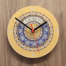 Load image into Gallery viewer, Signs Of The Zodiac Quartz Clock, All 12 Starsigns Available, 2 Different Sizes, Perfect for Astrology Fan, Battery Included