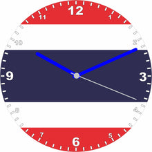Load image into Gallery viewer, Flag Clock - Beginning With R - Z, Flag Of Your Chosen Country On A Quartz Clock, Stand or Wall Mounted, 200mm