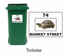Load image into Gallery viewer, 3 x Animal Themed Wheelie Bin Stickers, Address Sign, House Home or Business, Door Number Road Name Sticker, A5 or A4 Size - Bolsover Designs