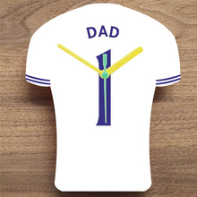 Load image into Gallery viewer, Number 1 DAD Quartz Clock In Shape of Football Shirts In Your Favourite Team Colours