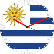 Load image into Gallery viewer, Flag Clock - Beginning With R - Z, Flag Of Your Chosen Country On A Quartz Clock, Stand or Wall Mounted, 200mm