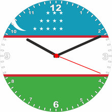 Load image into Gallery viewer, Flag Clock - Beginning With R - Z, Flag Of Your Chosen Country On A Quartz Clock, Stand or Wall Mounted, 200mm