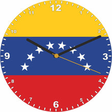 Load image into Gallery viewer, Flag Clock - Beginning With R - Z, Flag Of Your Chosen Country On A Quartz Clock, Stand or Wall Mounted, 200mm